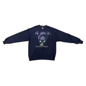 Vintage L Mickey Unlimited Orlando Florida Navy CrewNeck Disney Sweatshirt FLAWS